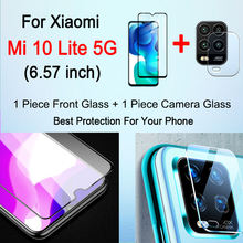2 IN 1 Tempered Glass for Xiaomi Mi 10 lite 5G Cover Curved Screen Protector Camera Lens Film for Xiaomi Mi 10 lite 5G glass