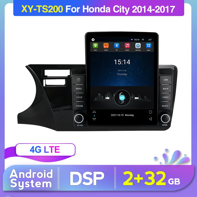 Автомобильный GPS-экран Tomostrong Tesla с поддержкой Bluetooth Carplay для HONDA CITY 2014 2015 2016 2017 2018