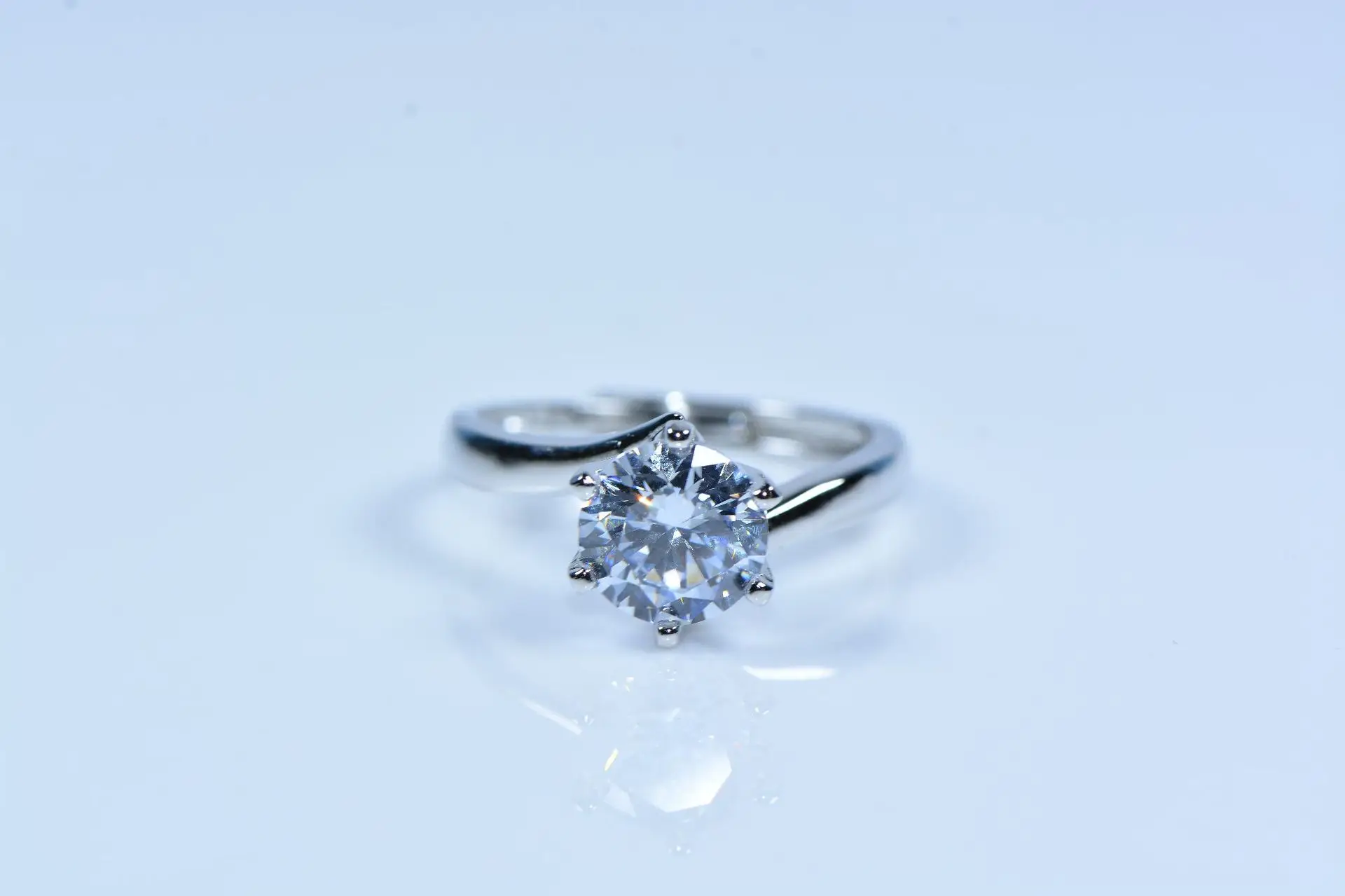 

S925 Silver 2CT Moissanite Flow Month Ring Women's Fashion Korean-style Trend Nine Diamond Jewelry