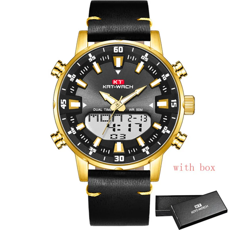 2021 Gold Wrist Watch Men Top Brand Waterproof Sports Digital Watches LED Steel Military Quartz Watch For Men Wristwatch Relogio 