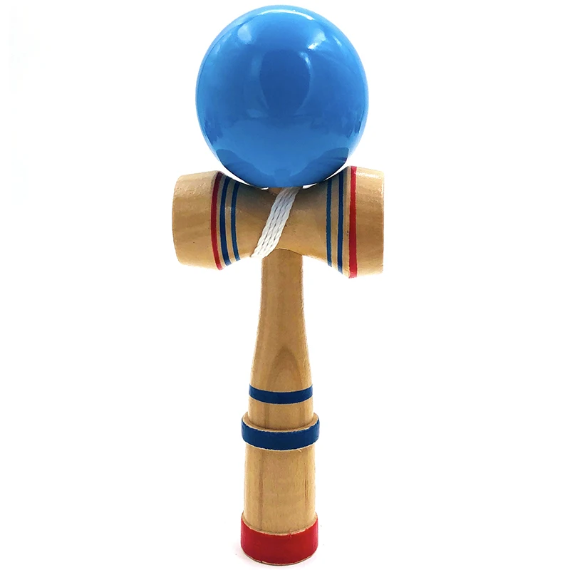 18 см традиционные Kendama деревянные игрушки PU краски умелые жонглирование мяч антистресс Спорт на открытом воздухе Bilboquet для образования детей - Цвет: Blue