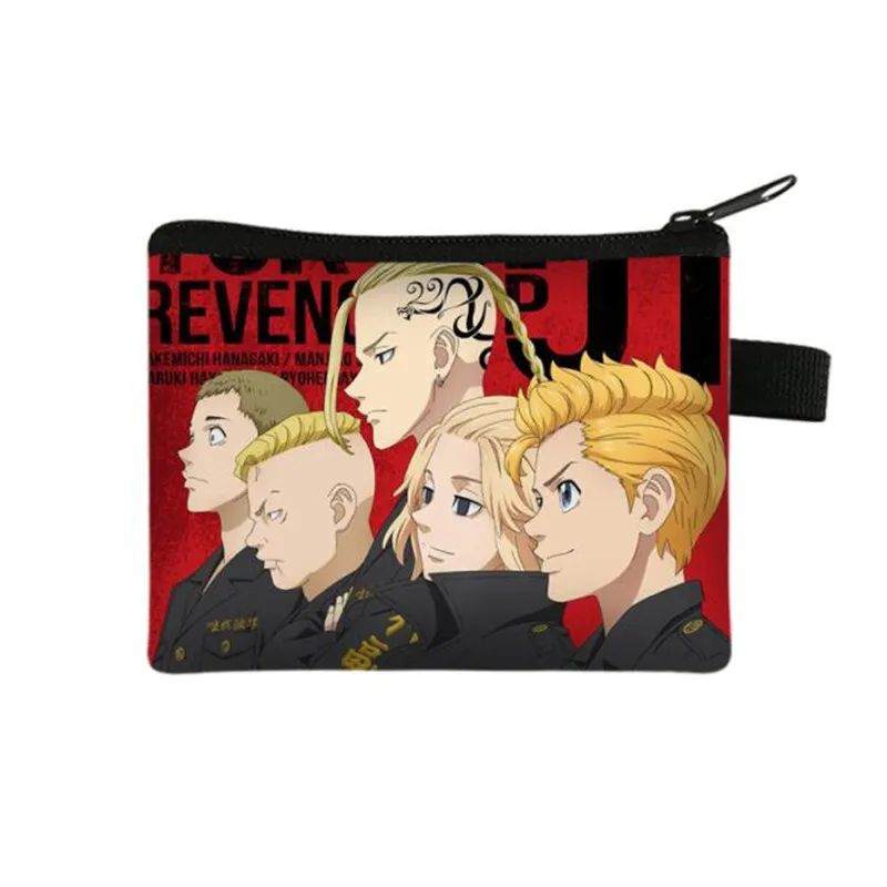 Japanese Anime Tokyo Revengers Wallets ID Card Coins Pocket Purses Zipper Poucht Cartoon Wallet Girl Boys Gift Billetera