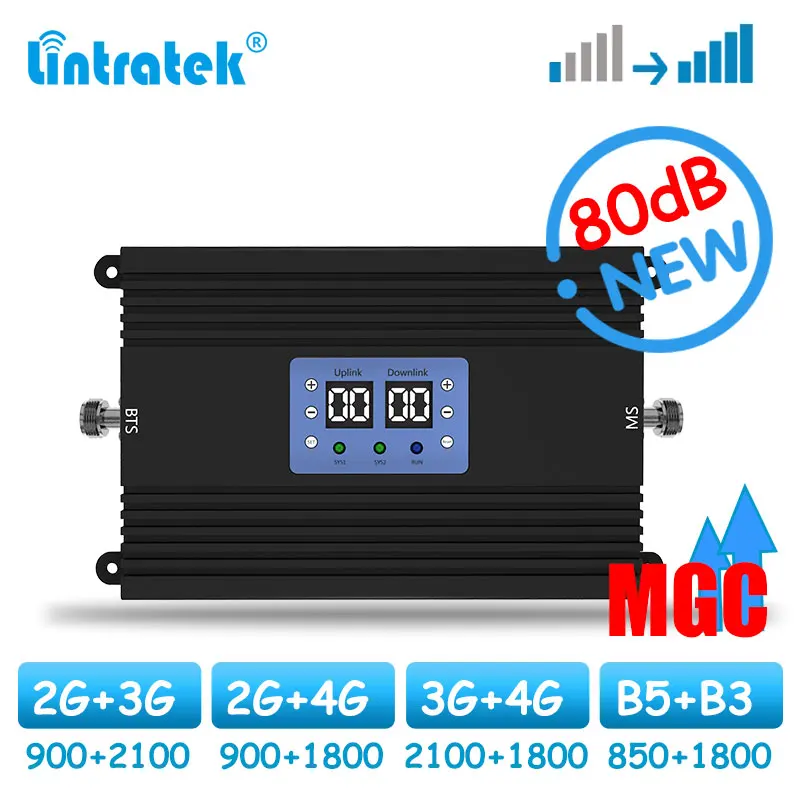 Двухдиапазонный усилитель сотовой связи lintratek 80 дБ GSM 3G 4G LTE мобильный телефон