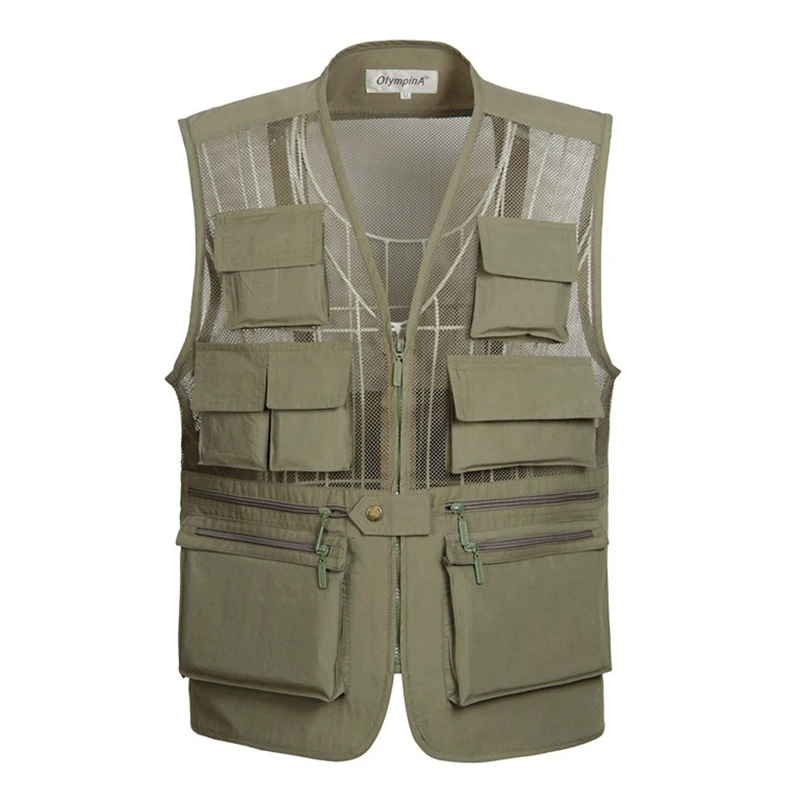 

Men Breathable Mesh Vest Lightweight Quick-drying Military Tactical Sleeveless Top Multi-pocket Protective Outdoor Fishing Vest