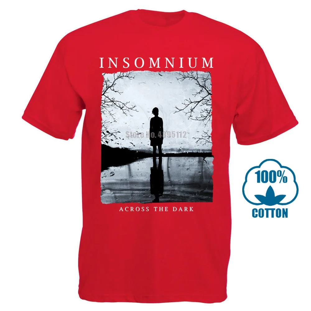 Красный Insomnium/футболка; темные футболки; летняя футболка с короткими рукавами; Новинка 011453 года - Цвет: Красный