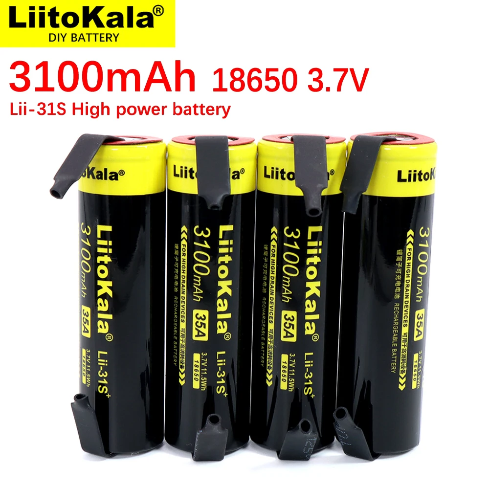 Аккумулятор LiitoKala Lii-31S 18650 литий-ионный аккумулятор 3 7 в/4 2 в 3100ма 35 А для высокой