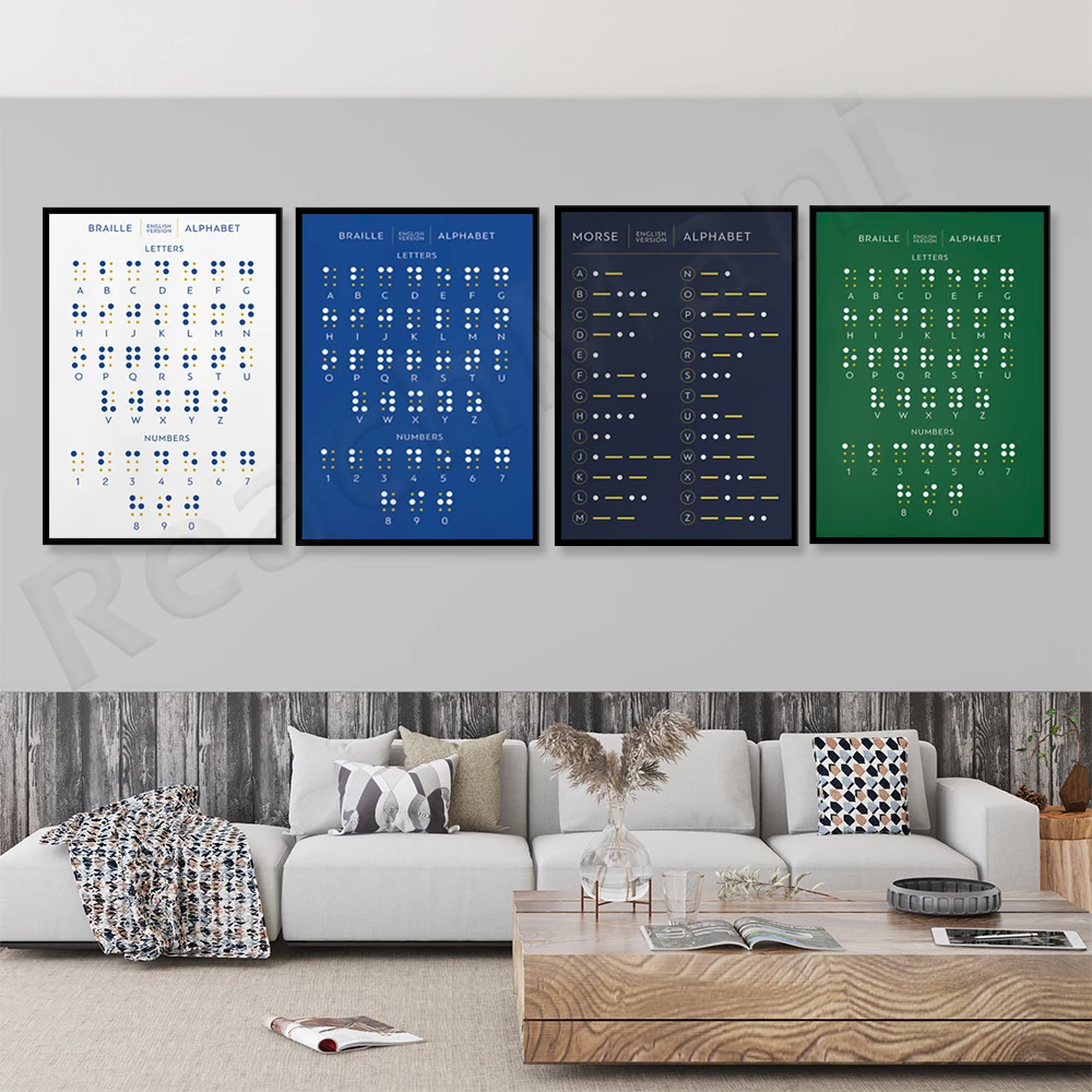 Color Card Poster Full Color Scheme Color Table, Morse Code Alphabet  Poster, Braille Alphabet Poster, Educational Printing Poste - Painting &  Calligraphy - AliExpress