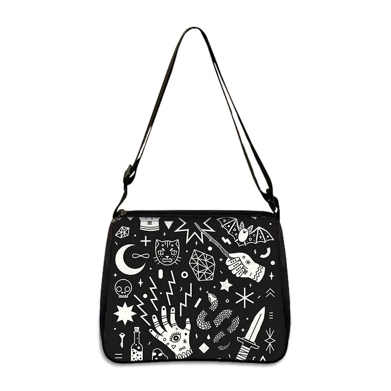 Gothic Girl / Witch / Wicca Handbags Retro Leisure Shoulder Bags Women Cross Handle Bag Underarm Female Clutch Totes Bags 