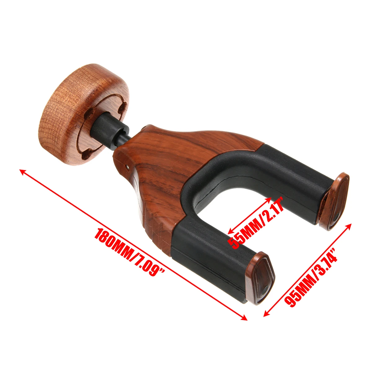Practical Guitar Wall Mount Auto Lock Guitar Wall Hanger Hard Wood Base in Guitar Shape Guitar Hooks