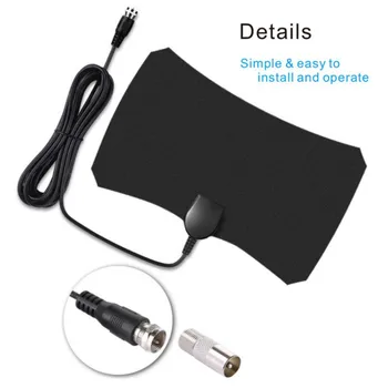 

Antenna Digital HD TV Amplified Mile Ultra Thin 200 Miles Range Indoor 1080P 4K Antenna For Tv