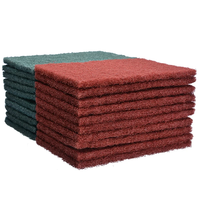 20Pcs 15x10x0.9cm Abrasive Cleaning Pad Green/Red Abrasive Finishing Fine Polish Pads For Metal Wood Plastic Polishing Tools