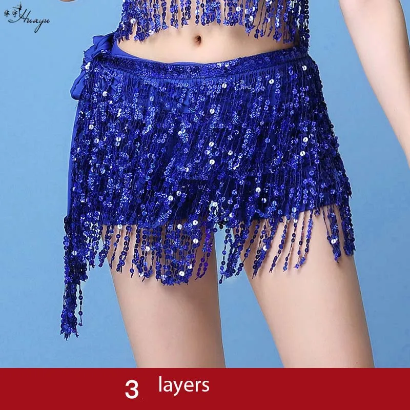 

Sequined tassel sexy hip scarf female Latin dancer