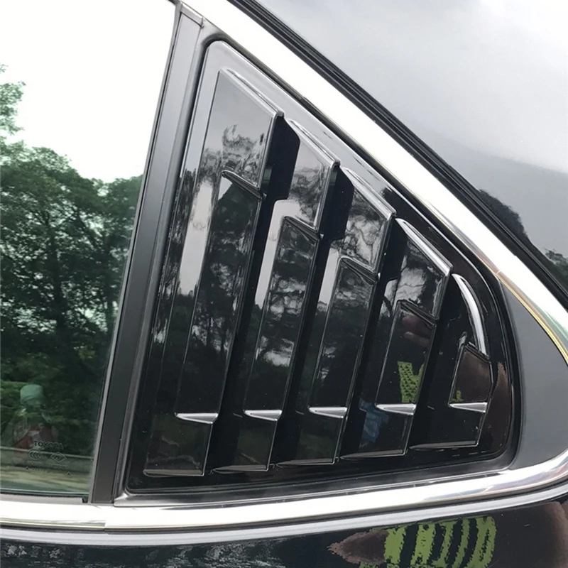 2-Piece Rear Quarter Panel Window Decal Cover Louver Window Pane for To-y-ota Camry