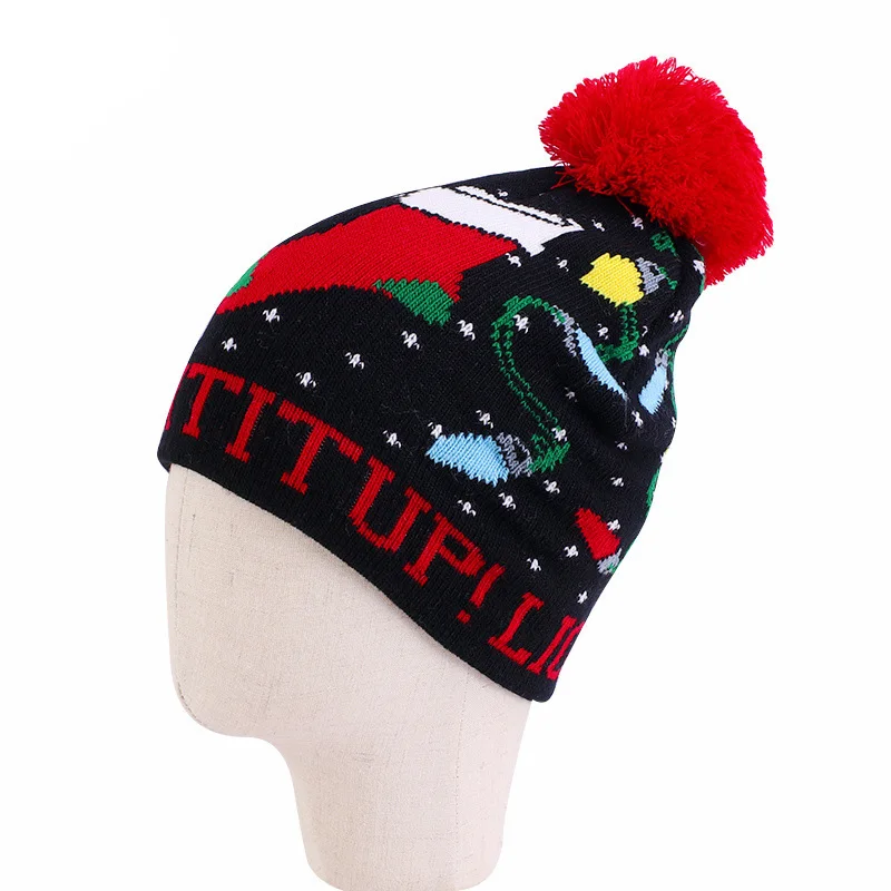 

2021 High quality autumn winter wool Christmas jacquard HAT baby wool hat lovely elk knitted hat