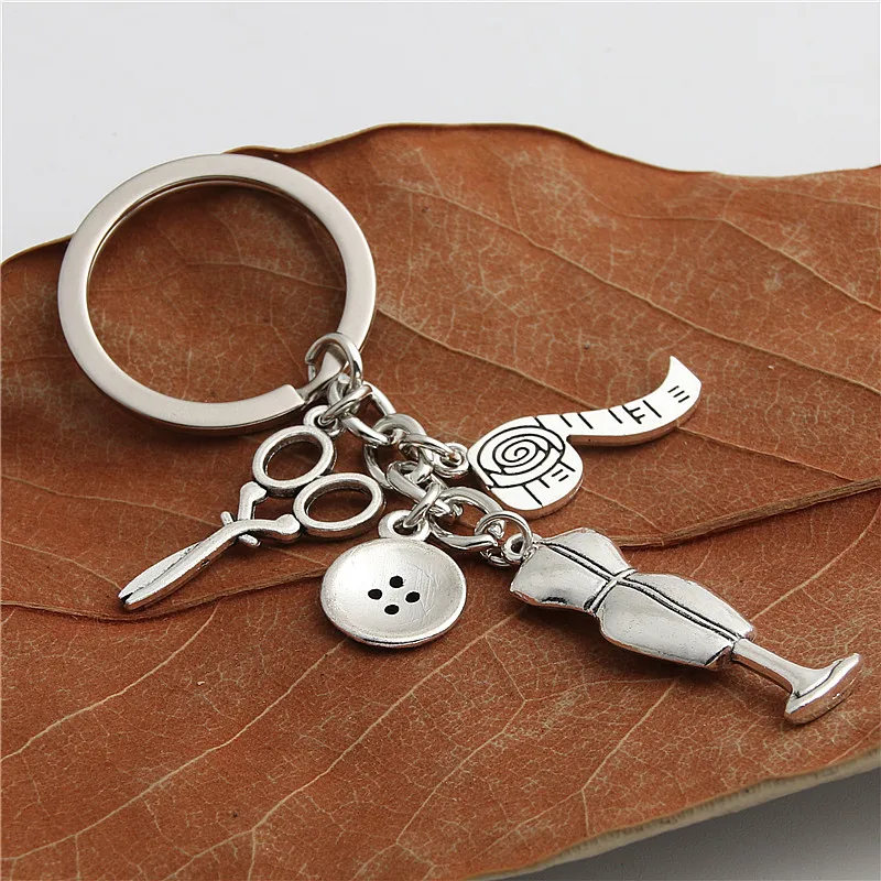 1pc Sewing Machine Scissors Tape Measure Keychain Making Clothing