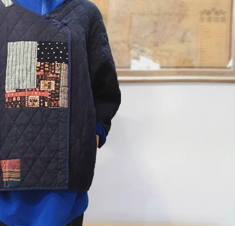 Женские парки, осенне-зимняя хлопковая льняная винтажная оригинальная Женская куртка с длинным рукавом, Свободные повседневные женские топы