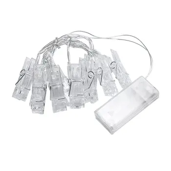 

Mini 10 LED Pos Clip Battery Powered Christmas lights Holiday Party Wedding Home Decoration Lights With Battery Box
