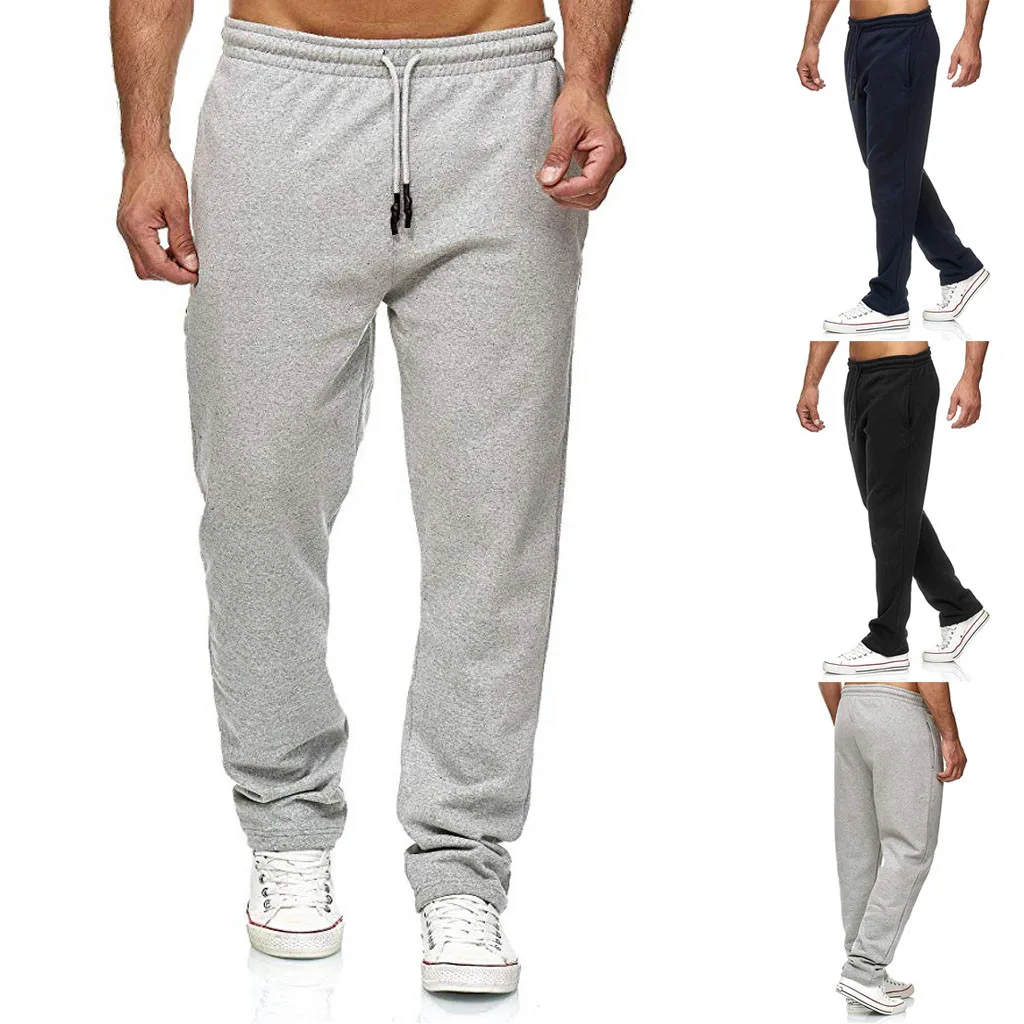 

1PC Men Pant Long Casual Sport Pants Straight Slim Fit Trousers Running Joggers Elastic Waist Sweatpants S-XXL M0930