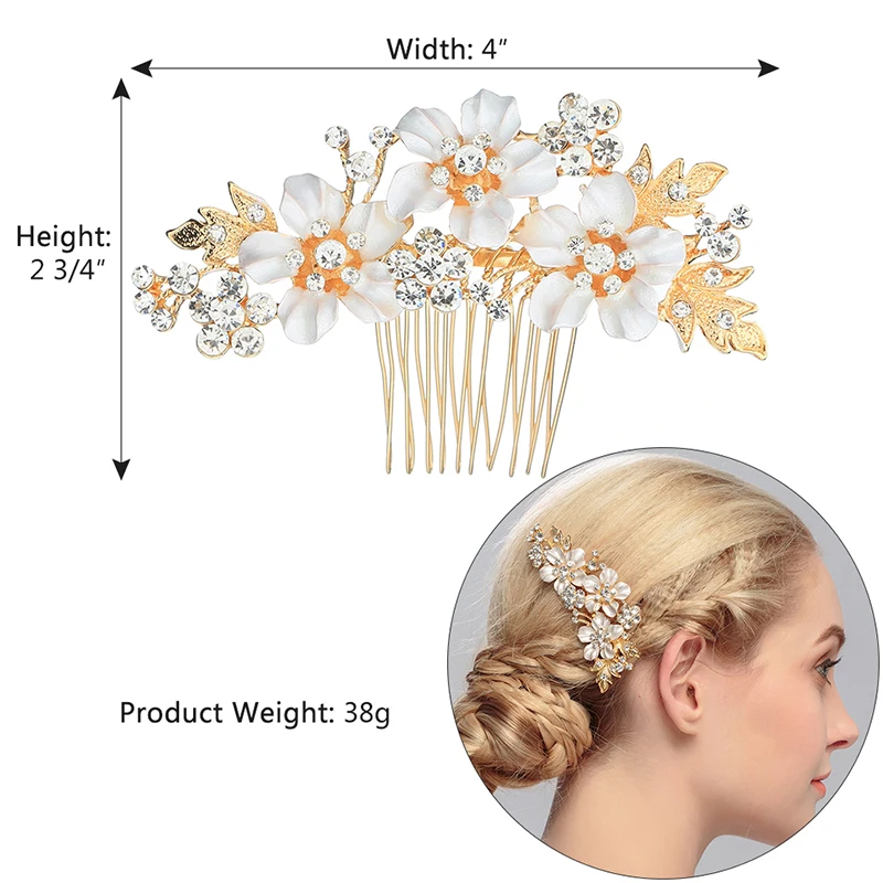 Miallo Wedding Bridal Hair Combs Vintage Crystal Hairpins Prom Jewelry Gold Color Flower Hair Accessories Pins Women Gifts