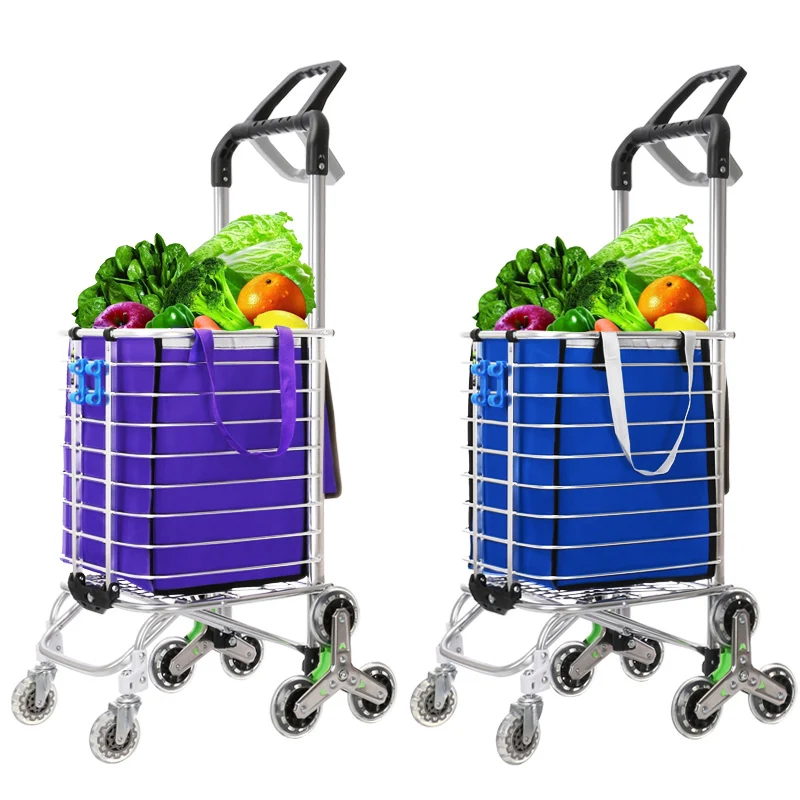  Shopping Cart Shopping Cart Small Cart Climbing Folding Folding Portable Trolley Cart Household Tro
