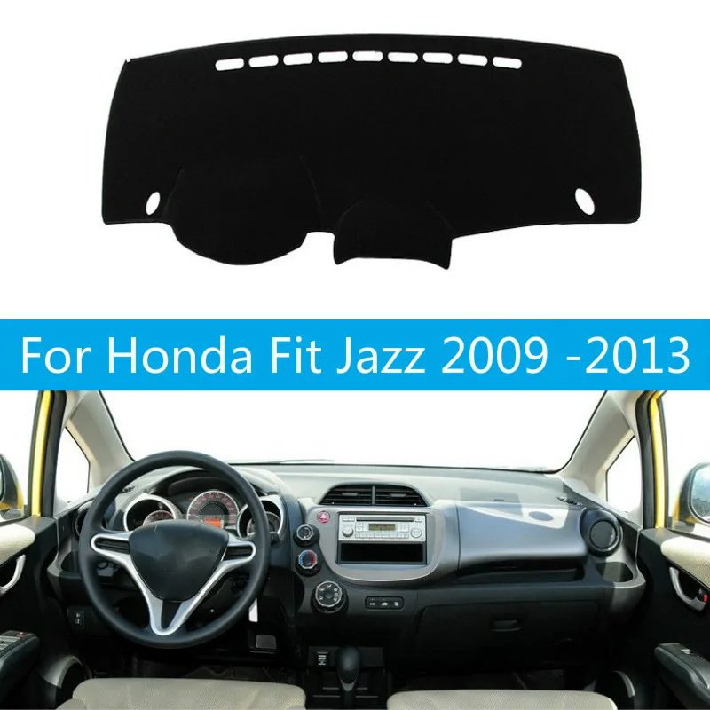 

For Honda Fit Jazz 2009 -2013 Dashboard Cover Mat Pad Dashmat Sun Shade Instrument Protective Carpet Car Styling Accessories