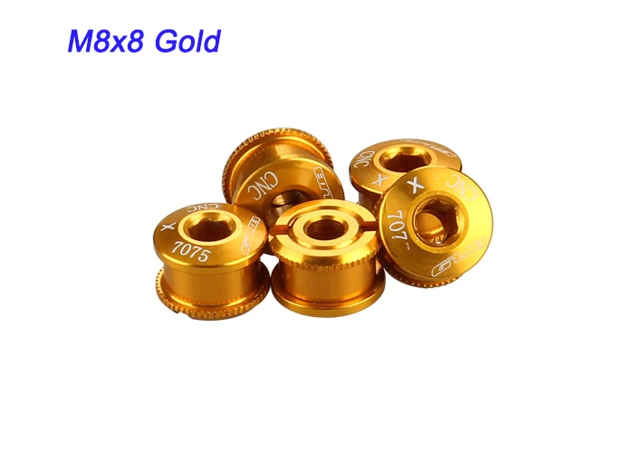 GUB 5 единиц, велосипед кривошипный болт M8x8mm/M8* 6 мм дисковой винт CNC 7075 MTB дорожный велосипед винты для SHIMANO звезда болты BB - Цвет: M8x8 GOLD