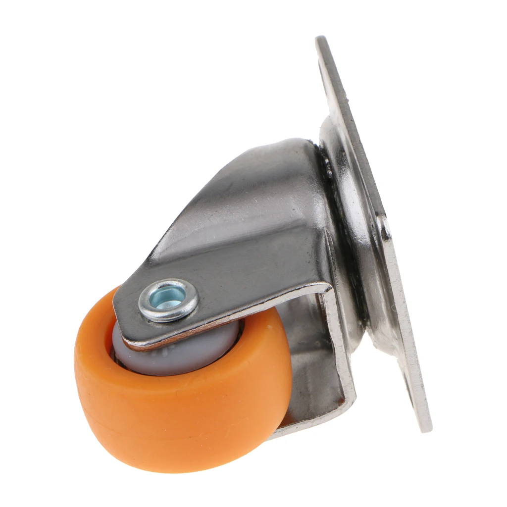 10pcs Nylon All Swivel Caster Wheels Plate Castor for Trolleys, Carts, Sofa, Bed, Orange 25mm, 13kg