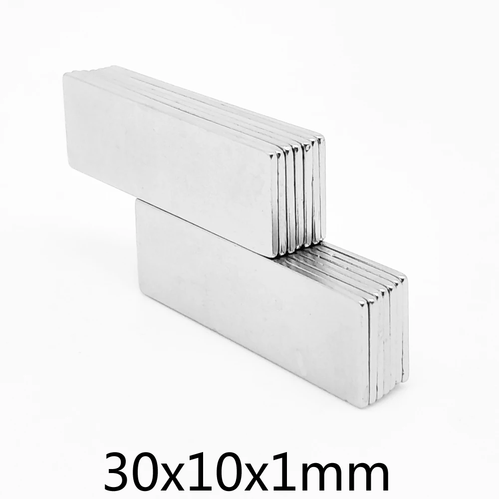 블록 강력한 자석, 직사각형 희토류 네오디뮴 자석, 30x10x1, 30x10x1mm