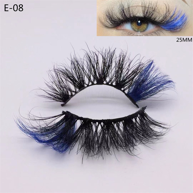 3D Mink Eyelashes Colorful 100% Mink Lashes Mix Color Pink Blue Red White False Eyelashes Fluffy Soft Cilias Vendor