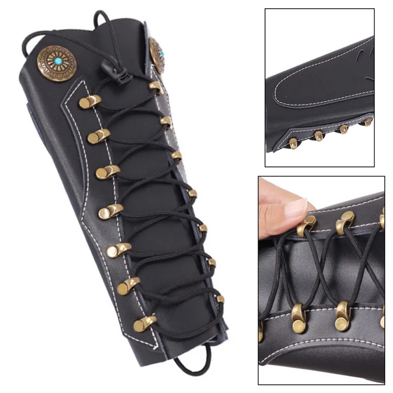 Traditional Cowhide Archery Arm Guard To Hold The Hunt With Hardware To Shoot Recurve New