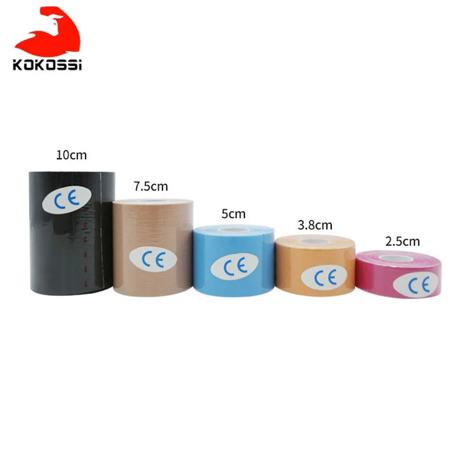Sports Tape Kinesiology Tape Knee Pad Knee Wraps 5 Size Kinesiology Tape Athletic Recovery Self Adherent Wrap Taping Medical Muscle Pain Relief Knee Pads Protector