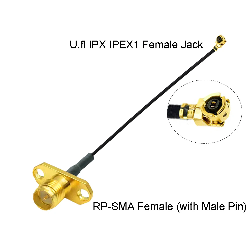 RF Connector Cable Antenna Cable Adapter u.FL IPX IPEX IPEX1 to RP-SMA / SMA Female 2 Hole Flange Panel Mount RF113 Pigtail WIFI Antenna Extension Cable Jumper 1PCS