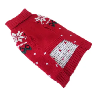 

New Puppy Pet Dogs Christmas Snowflake Winter Knit Acrylic Sweater Constume