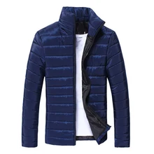 Мужские куртки базовый зимний теплый пуховик пальто со стоячим воротником на молнии Сверхлегкая мужская верхняя одежда