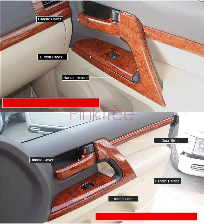 33 pieces For Toyota Land Cruiser 200 Interior Wooden Decoration Cover Door Panel Dashboard Trim Car Styling Accessory