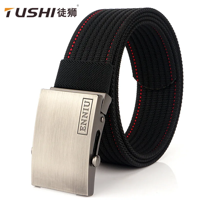 

Tushi New Style Nylon Army Fans Canvas Belt Military Training Outdoor Smooth Leather Belt Belt