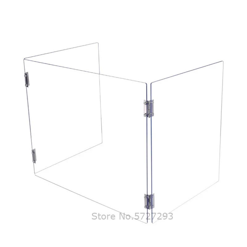 

57*33*45cm Foldable Acrylic Sneeze Guard Shield Clear Counter Sprayed Board For Back To School Student Desk Protection Screen