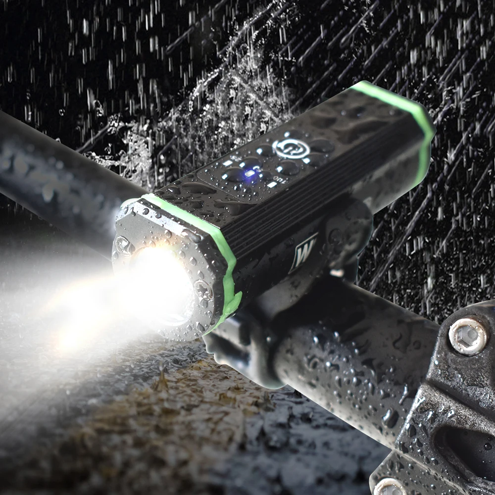 Clearance WOSAWE Double LED USB Rechargeable Bicycle Lights 2400 Lumen Waterproof Mtb Built-in Battery Bike Front FlashLights 1