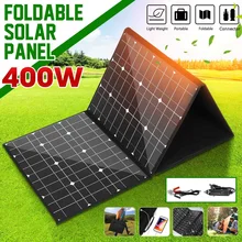Paquet se pliant de panneau solaire monocristallinel de 18V 400W avec des câbles de 1.5m + contrôleur de jeu d'interface d'usb pour le travail extérieur