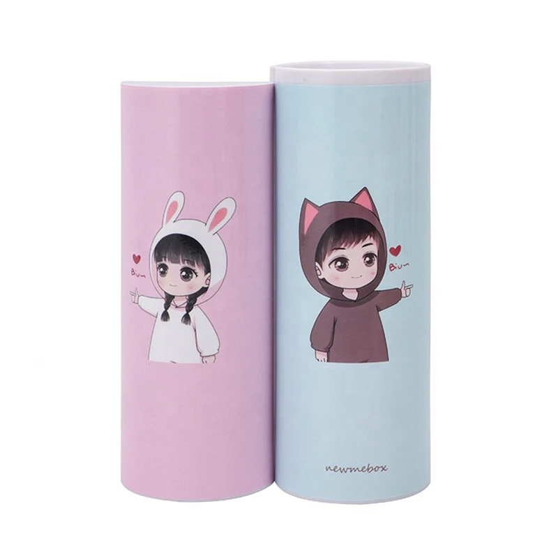 Estuche de lápices Kawaii de plástico de dibujos animados, doble capa, pizarra blanca, conejo, gato, bolígrafo, calculadora espejo, estudiantes, niños y niñas|Estuches escolares| - AliExpress