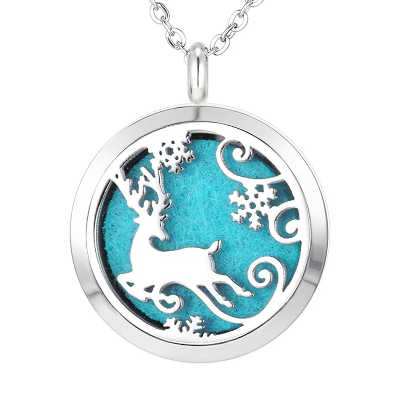 031 Essential Oil Diffuser Locket Pendant Necklace