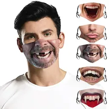 Masculino feminino 3d impressão engraçada impressa poluição respingos rosto 1pc máscaras escudo mascarillas reutilizables máscara boca moda