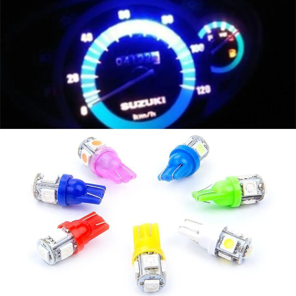 10 шт. T10 5SMD автомобильные лампочки постоянного тока 12 В клиновидная лампа парковочная лампа полоса декодер знак поворота светодиодная клиновидная лампа номерной знак