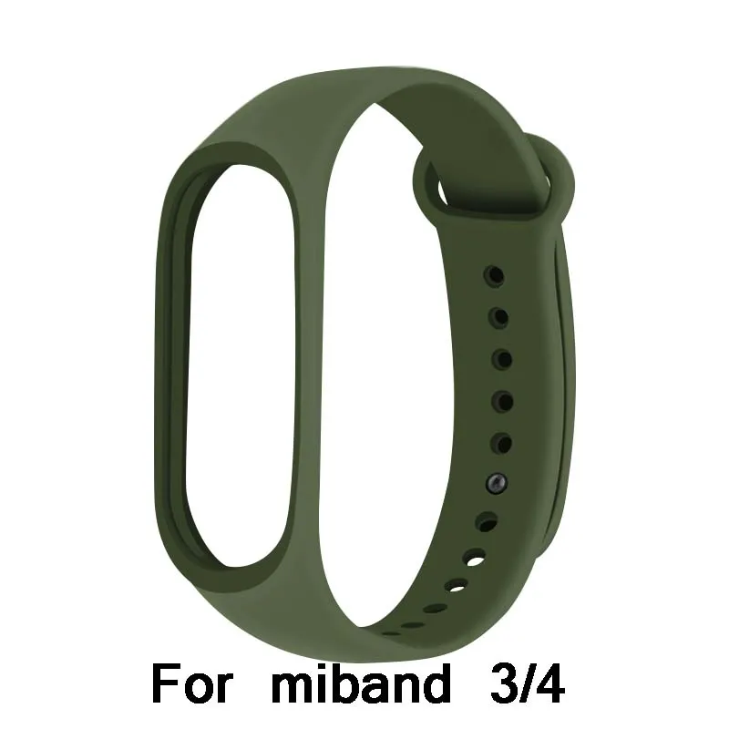 Спортивный ремешок для mi band 2, браслет против потери, усиленный силиконовый ремешок для Xiaomi mi band 4, сменный ремешок для mi band 2/3/4 - Цвет: Army Green
