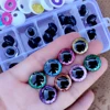 30 pcs/Box Clear 3d Glitter Safety Eyes For Toys Puppet Crochet Plastic Safety Toy Eyes Mix Size 9/10/12/14/16mm Amigurumi 1