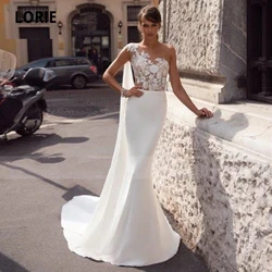 ANGELSBRIDEP One-Shoulder Chiffon Mermaid Wedding Dresses 2021 Vestido De Noiva Fashion Appliques Court Train Formal Bride Dress
