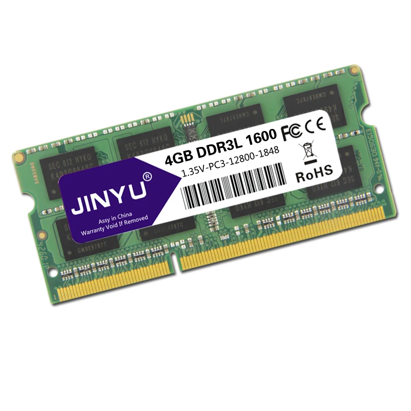 JINYU Ddr3 Low Voltage 4G 1.35V 204Pin RAM Memory For Laptop