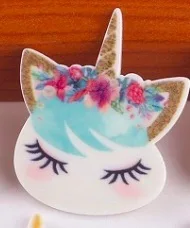 3 Полимерные амулеты радуги Единорог голова амулет DIY аксессуары для торта мобильный телефон оболочка украшения Единорог Смола амулеты - Окраска металла: 3