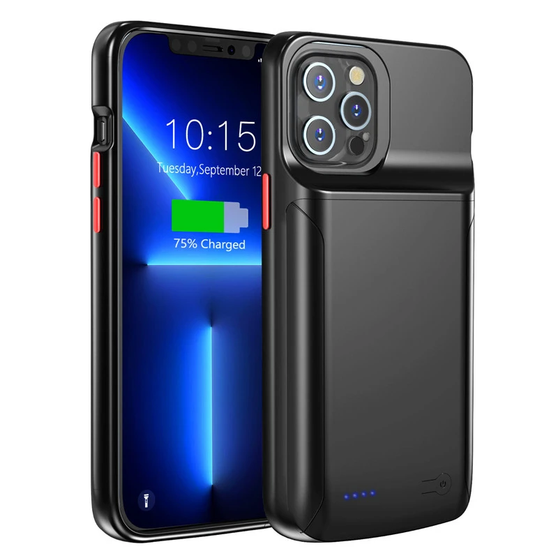 Batería portátil de silicona para móvil, carcasa inteligente de batería 10000mAh para iPhone 13 Mini 13 Pro Max|Cajas de cargadores batería| - AliExpress