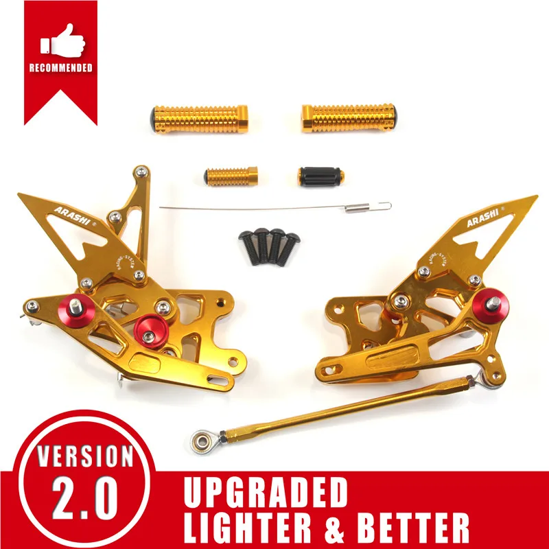 Arashi CNC Регулируемые подножки Rearset для SUZUKI GSXR1000 2007 2008 подножки GSX1000R GSXR GSX-R 1000 1000cc аксессуары - Цвет: Gold